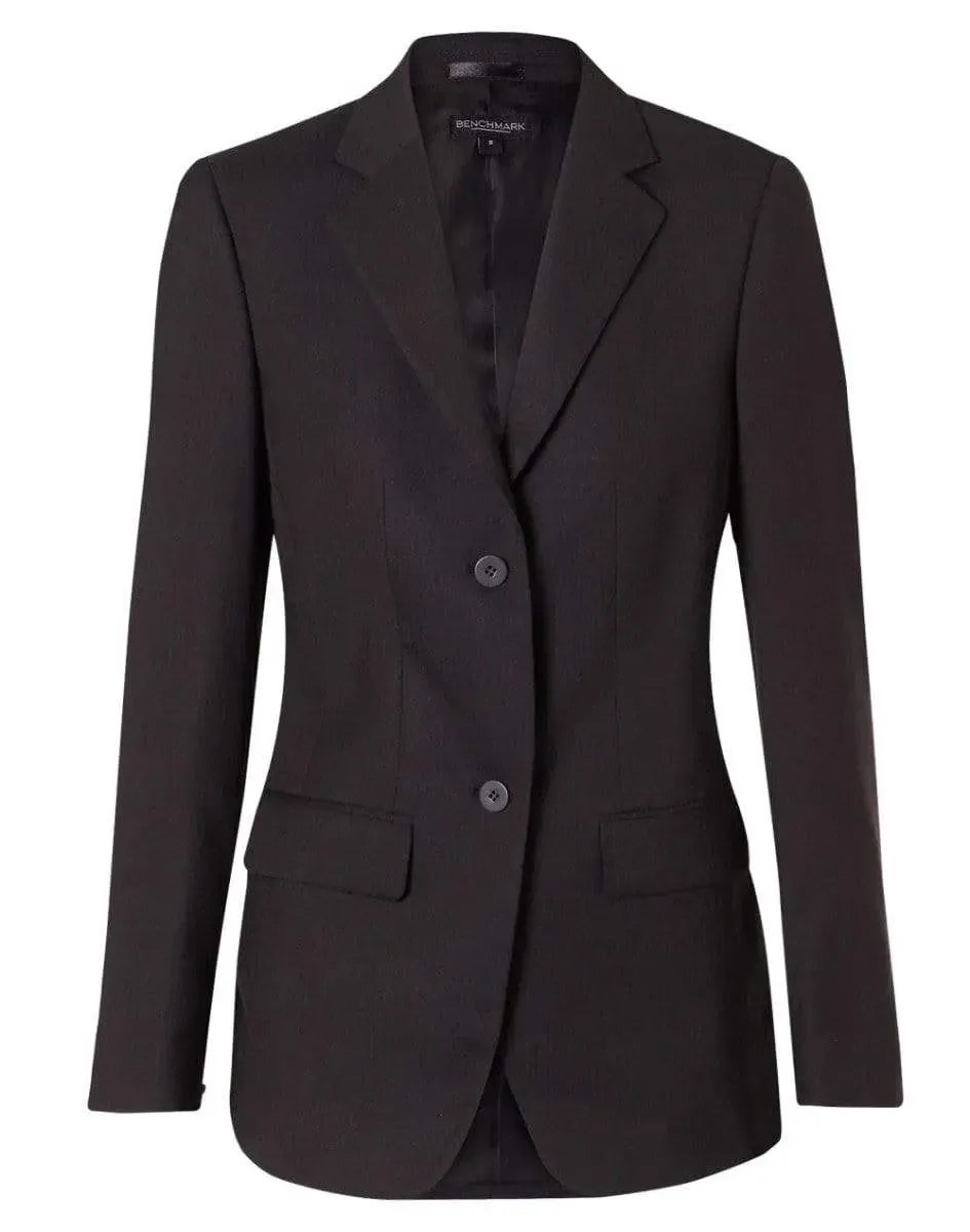 BENCHMARK Women's Poly/Viscose Stretch Two Buttons Mid Length Jacket M9206